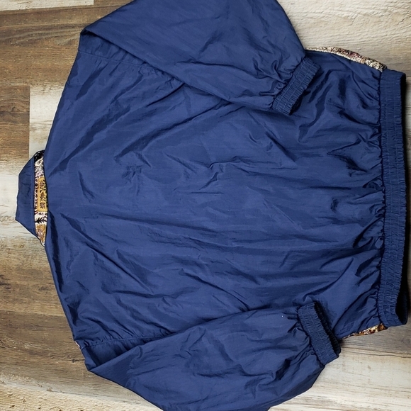Slade Vintage Blue and Velour Long Sleeve Windbreaker Size Medium - Picture 5 of 5
